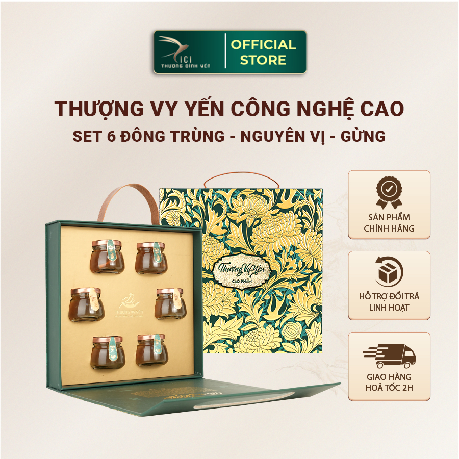 Ảnh Set Quà 6 Hũ Yến Chưng Công Nghệ Cao Cici Thượng Đỉnh Yến Yến Sào Khánh Hoà 50G Yến Nguyên Chất Cao Cấp 2