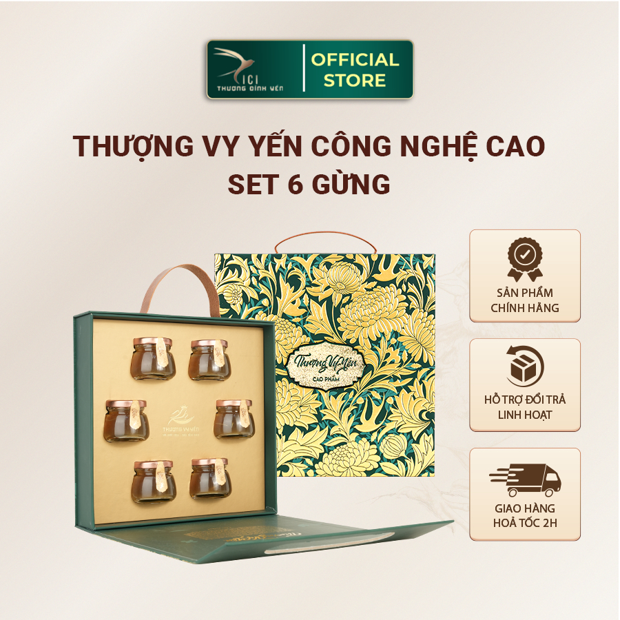 Ảnh Set Quà 6 Hũ Yến Chưng Công Nghệ Cao Cici Thượng Đỉnh Yến Yến Sào Khánh Hoà 50G Yến Nguyên Chất Cao Cấp 4