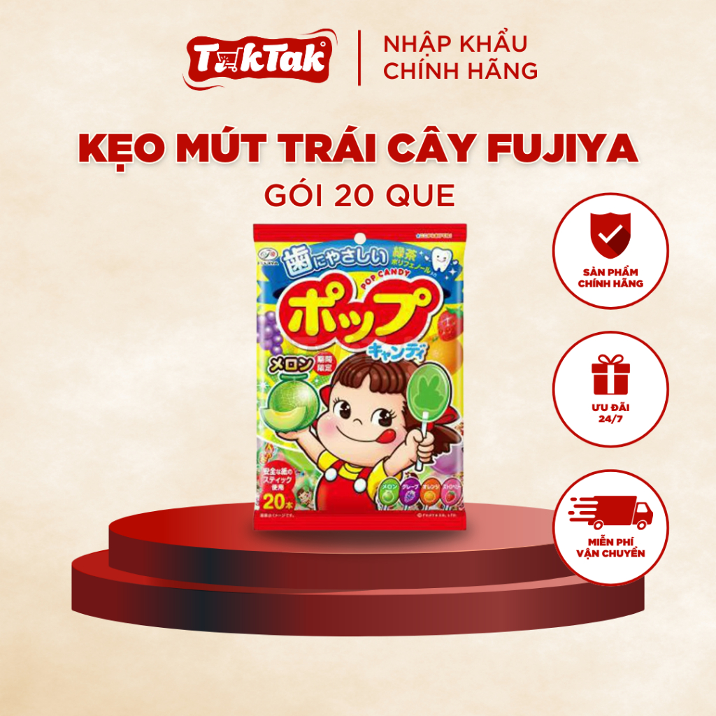 [ 09/2026 ] KẸO MÚT TRÁI CÂY CHỐNG SÂU RĂNG FUJIYA POP CANDY HÌNH BÉ ...