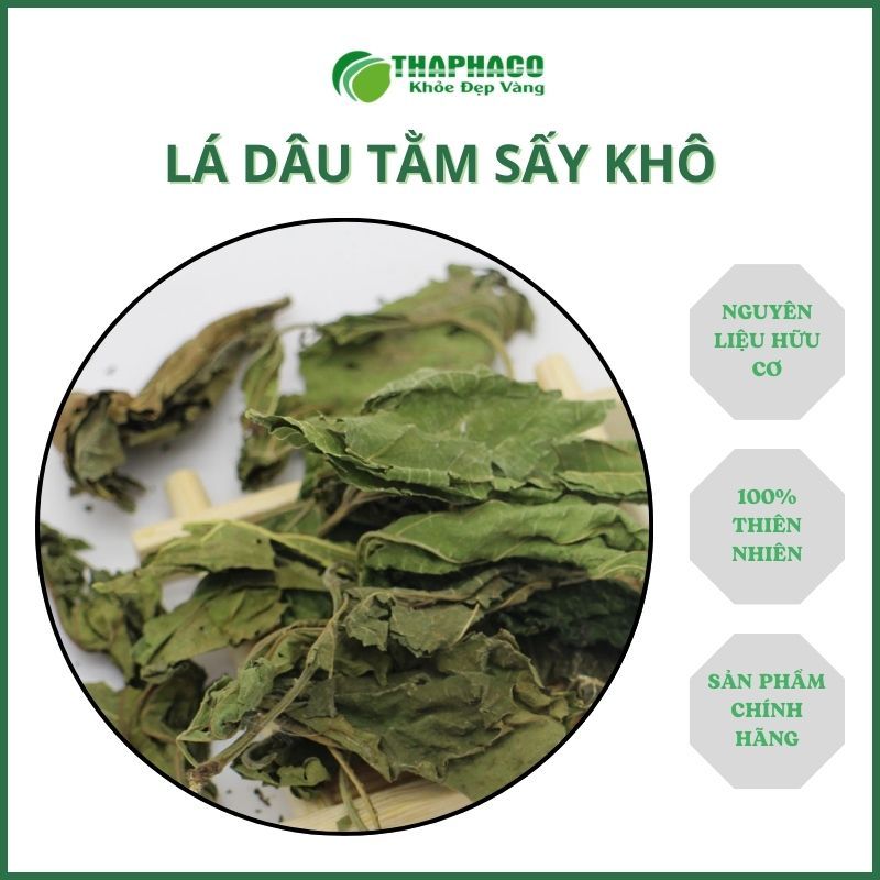 Lá dâu tằm sấy khô - Hàng thơm sạch cao cấp - Túi lớn loại 1kg - Thảo Dược THAPHACO