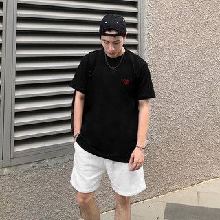 Áo phông đen nam nữ unisex form vừa thêu chữ tình iu là gì, áo thun tay ngắn cổ tròn cotton mềm mát - ta/tb2502