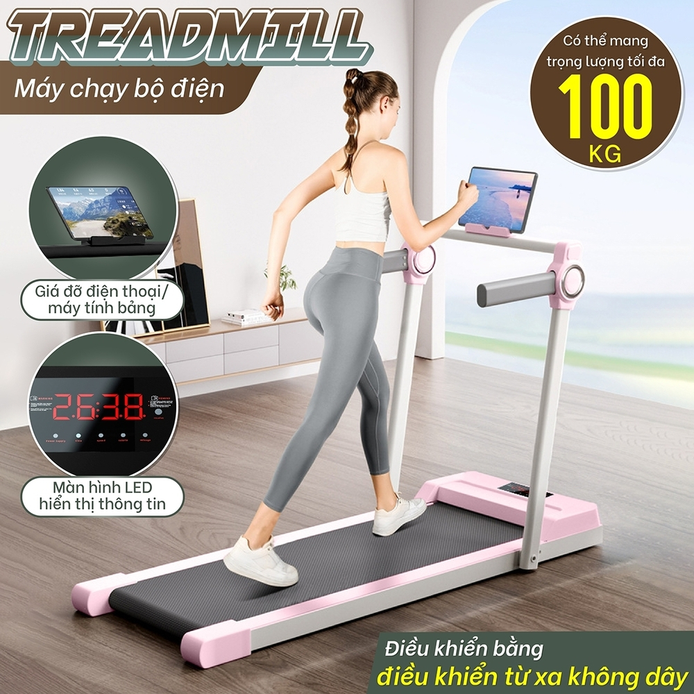 Ảnh BG - Máy chạy bộ điện TM300 sử dụng cho gia đình băng chạy chống rung (điều khiển bằng remote) 1
