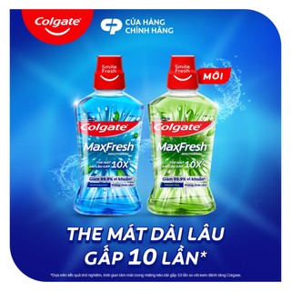 Nước súc miệng Colgate Maxfresh the mát dài lâu gấp 10X - diệt 99,9% vi khuẩn - 750ML