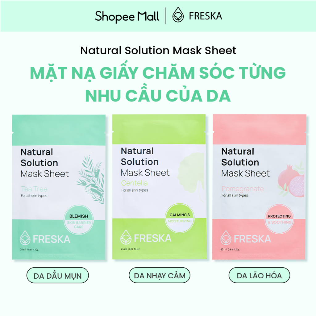 Ảnh Combo 5 Mặt nạ giấy Freska Natural Solution Mask Sheet 25m/m (giao ngẫu nhiên) 1