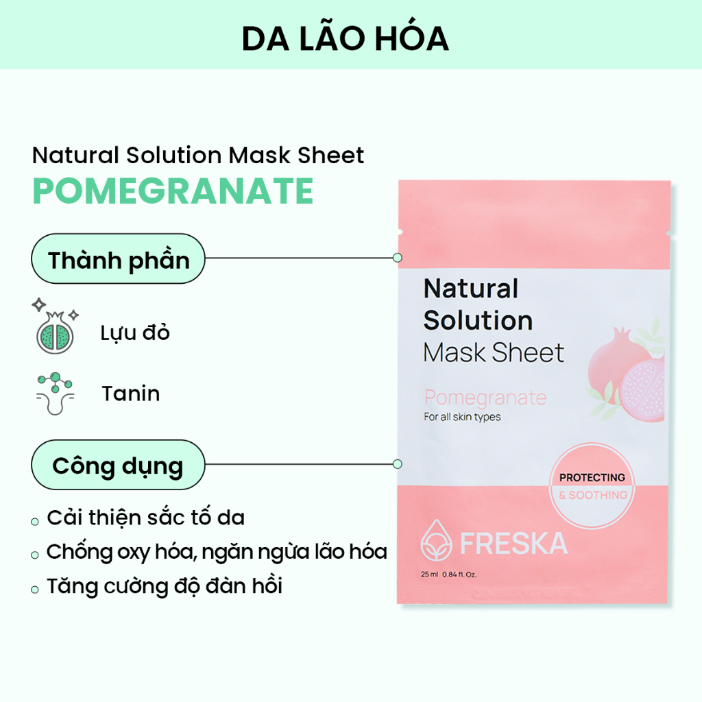 Ảnh Combo 5 Mặt nạ giấy Freska Natural Solution Mask Sheet 25m/m (giao ngẫu nhiên) 2
