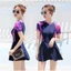 DB073 TNH [Size M,L,XL]Bikini đồ bơi đi biển một mảnh dây kéo đen phối xám form váy có quần bảo hộ HAN.T SHOP