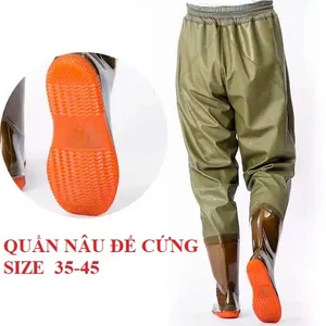 Quần Ủng NÂU Lội Nước Đế Cứng Thế Hệ Mới, Ủng Bảo Hộ Lao Động, Dày Cao Cấp 2 Lớp
