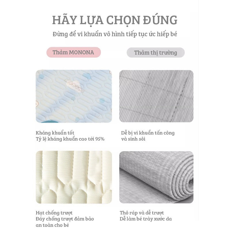 Ảnh Bộ Chiếu Điều Hòa Kèm Gối Tencel MONONA Cao Cấp, Thoáng Mát, Êm Ái An Toàn Cho Da Bé 60x120cm IQKao 3
