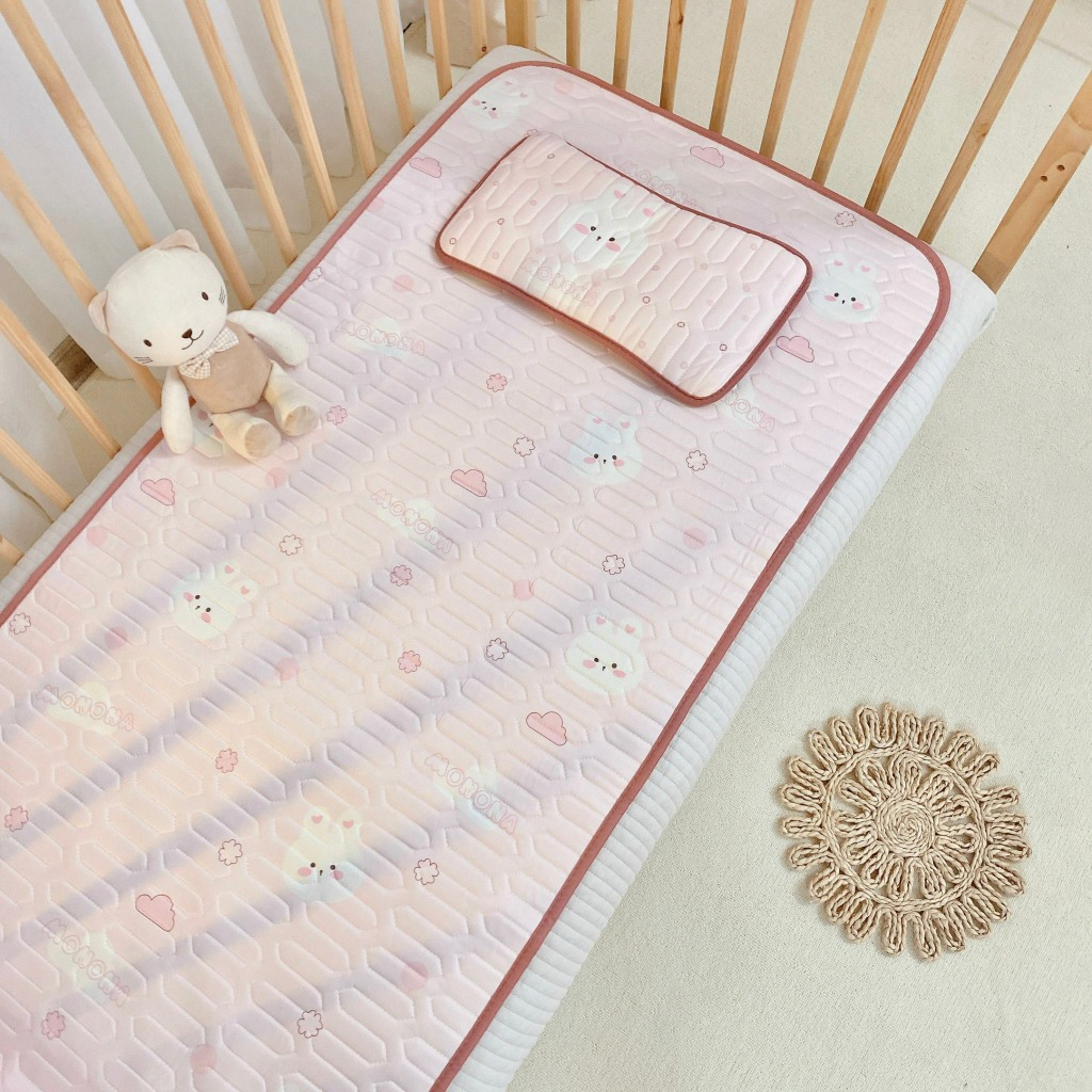 Ảnh Bộ Chiếu Điều Hòa Kèm Gối Tencel MONONA Cao Cấp, Thoáng Mát, Êm Ái An Toàn Cho Da Bé 60x120cm IQKao 1