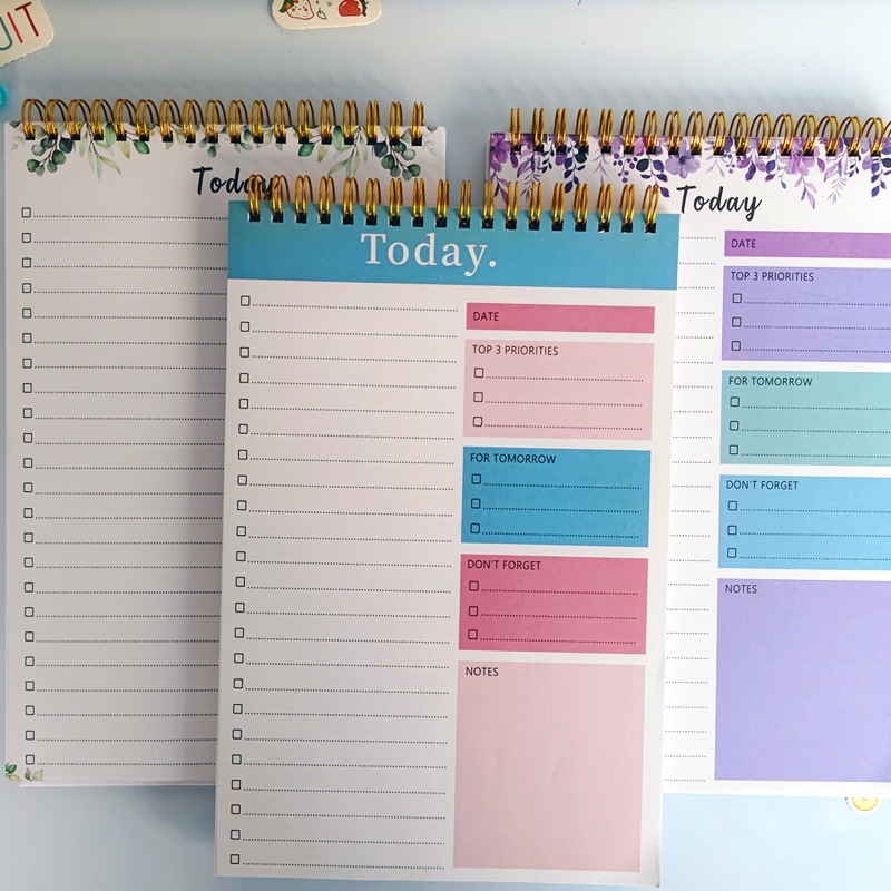 Sổ Tay Kế Hoạch 5 Phút, Sổ Kế Hoạch Hằng Ngày 52 Tờ In Màu, Sổ Planner Lật Dọc Giấy 100GSM Dày Dặn