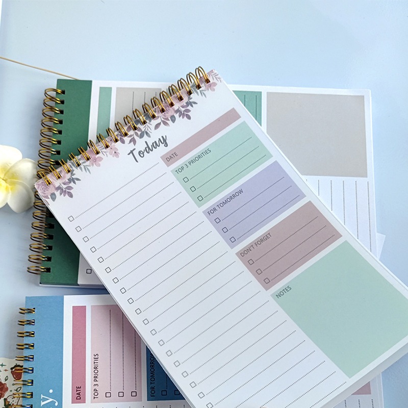 Sổ Tay Kế Hoạch 5 Phút, Sổ Kế Hoạch Hằng Ngày 52 Tờ In Màu, Sổ Planner Lật Dọc Giấy 100GSM Dày Dặn