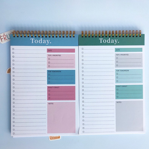Sổ Tay Kế Hoạch 5 Phút, Sổ Kế Hoạch Hằng Ngày 52 Tờ In Màu, Sổ Planner Lật Dọc Giấy 100GSM Dày Dặn
