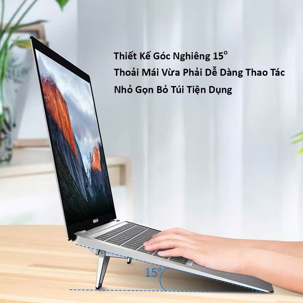 Giá Đỡ Laptop Mini Tản Nhiệt Chống Trượt Hợp Kim Loại ( Chân Kê Di Động Chịu Lực Ổn Định Nhỏ Gọn Tiện Dụng Giá Rẻ ) | BigBuy360 - bigbuy360.vn