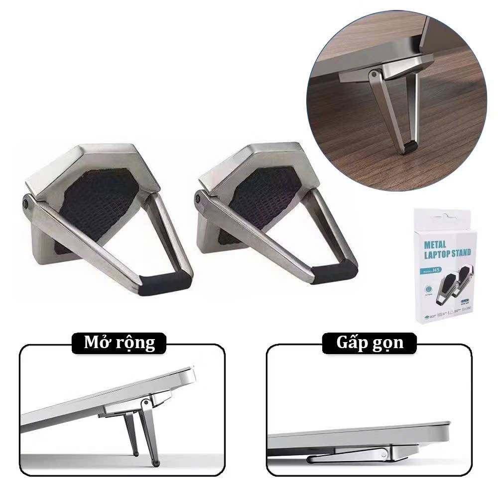 Giá Đỡ Laptop Mini Tản Nhiệt Chống Trượt Hợp Kim Loại ( Chân Kê Di Động Chịu Lực Ổn Định Nhỏ Gọn Tiện Dụng Giá Rẻ ) | BigBuy360 - bigbuy360.vn