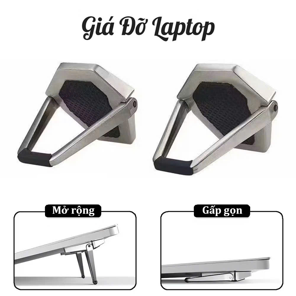 Giá Đỡ Laptop Mini Tản Nhiệt Chống Trượt Hợp Kim Loại ( Chân Kê Di Động Chịu Lực Ổn Định Nhỏ Gọn Tiện Dụng Giá Rẻ ) | BigBuy360 - bigbuy360.vn