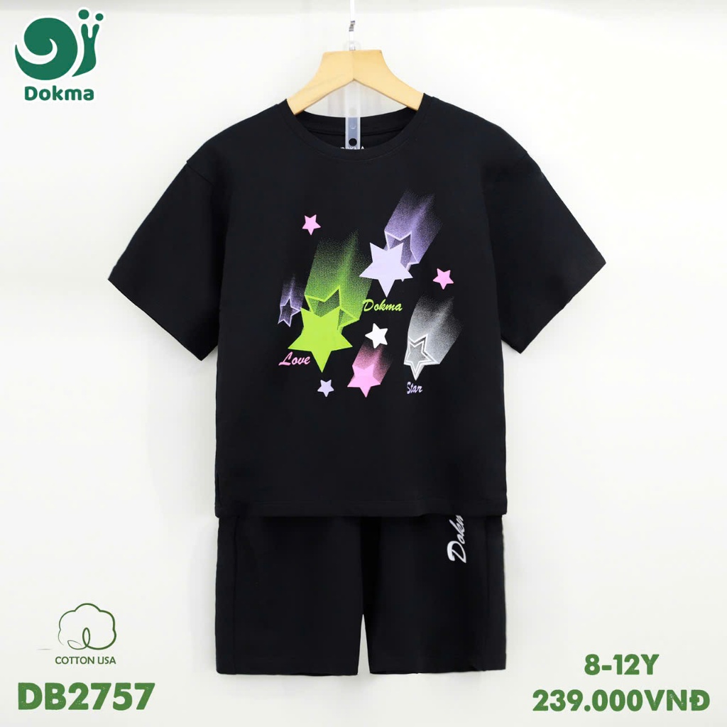 (25-42kg, 8-12Y)  Bộ Cộc Bé Gái Năng Động Dokma DB2646 DB2647 DB2757 DB3032 DB3037