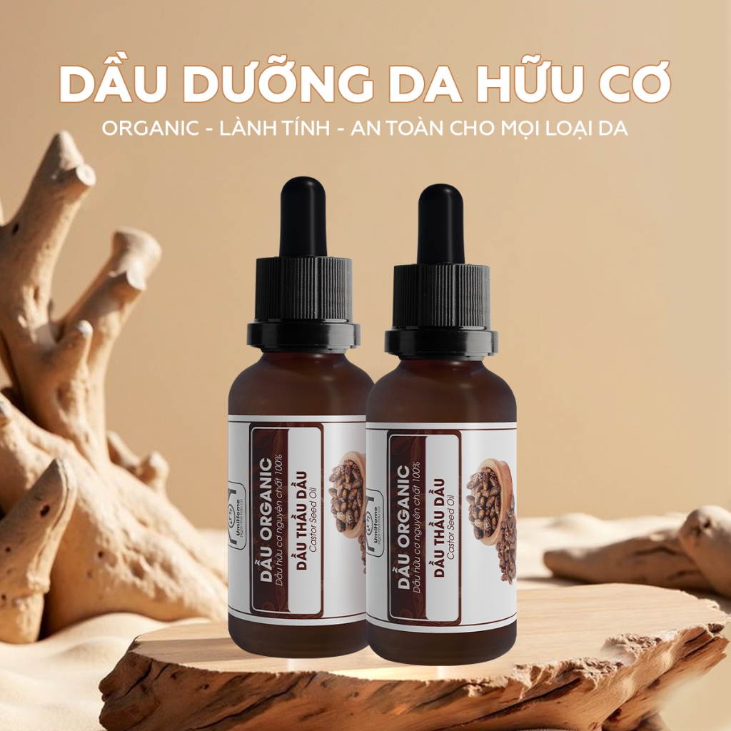 Ảnh Dầu Thầu Dầu UMIHOME nguyên chất giảm mụn thâm, dưỡng trắng cho da và dưỡng ẩm tóc, mi hiệu quả 30ml 3