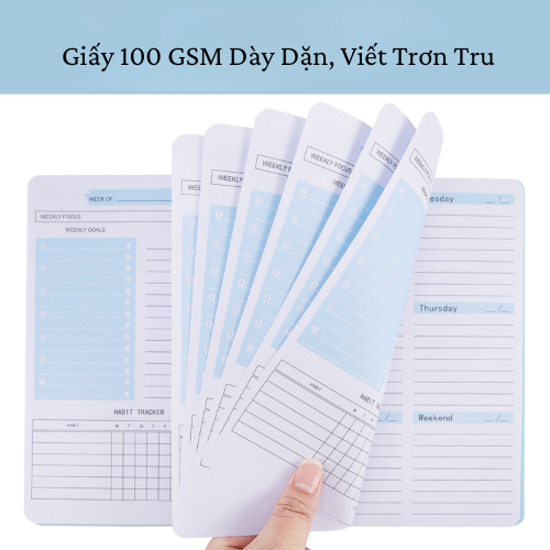 Sổ Tay Kế Hoạch 5 Phút, Weekly Planner 52 Tuần Không Có Năm, Sổ Planner In Màu, Giấy 100 GSM Dày Dặn
