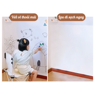 Decal dán tường từ tính không dùng keo chống bám bẩn, Giấy dán bảo vệ tường trong suốt dễ lau sạch
