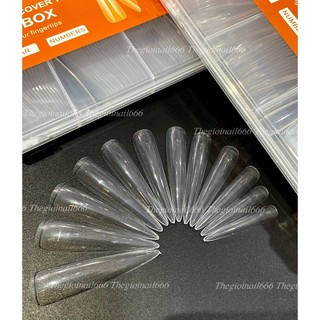 Móng Úp Nhọn Siêu Dài 5.5cm 240pcs - Móng Tay Dài, Nhọn, Chất Liệu ABS Cao Cấp, Dễ Dàng Sử Dụng