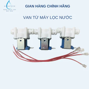 Van điện từ 24V máy lọc nước 2 đầu phi 6 in chữ dập chìm thân