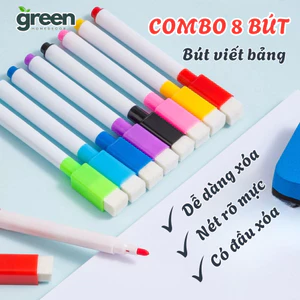 Combo Bút Lông Viết Bảng Trắng Có Đầu Xóa Tiện Lợi, Bút Dạ Viết Bảng Có Thể Tẩy Xóa Dễ Dàng