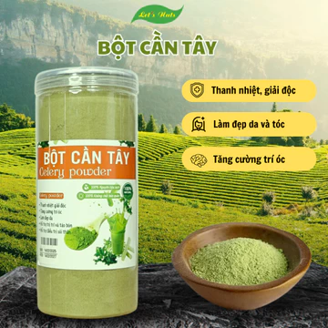 Bột cần tây nguyên chất sấy lạnh Let's Nuts hộp 500g, thanh lọc cơ thể hỗ trợ giảm cân.