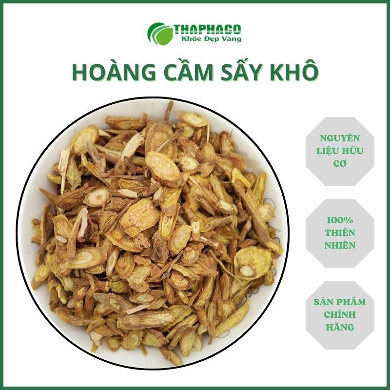 Hoàng cầm sấy khô túi lớn loại 500gram - Hàng sạch thơm cao cấp - Thảo Dược THAPHACO