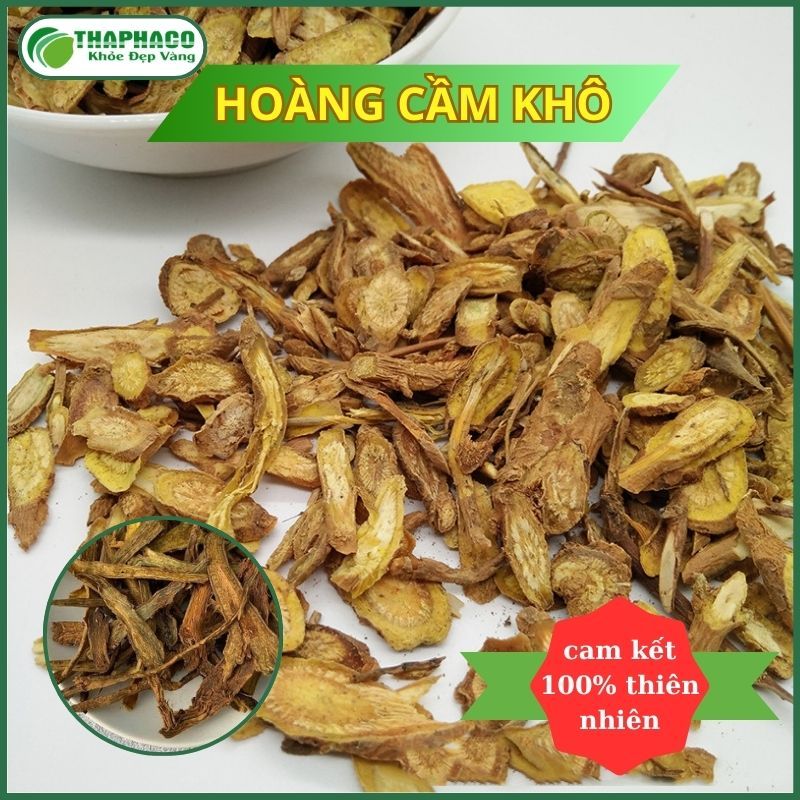 Hoàng cầm sấy khô túi lớn loại 500gram - Hàng sạch thơm cao cấp - Thảo Dược THAPHACO