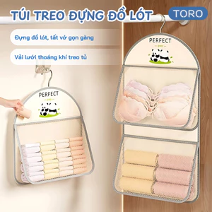 Túi Đựng Đồ Lót Tất Vớ Treo Tủ Quần Áo Vải Lưới Thoáng Khí, Giỏ Lưới Treo Đồ Cá Nhân Đa Năng 1-2-3 Ngăn Gọn Gàng