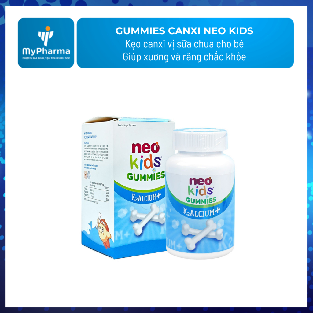 Gummies Canxi Neo Kids – Kẹo canxi giúp xương và răng chắc khỏe hộp 60 ...