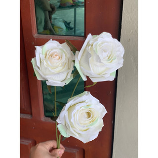 hồng pháp 3 bông 60 cm-hoa hồng giả trang trí