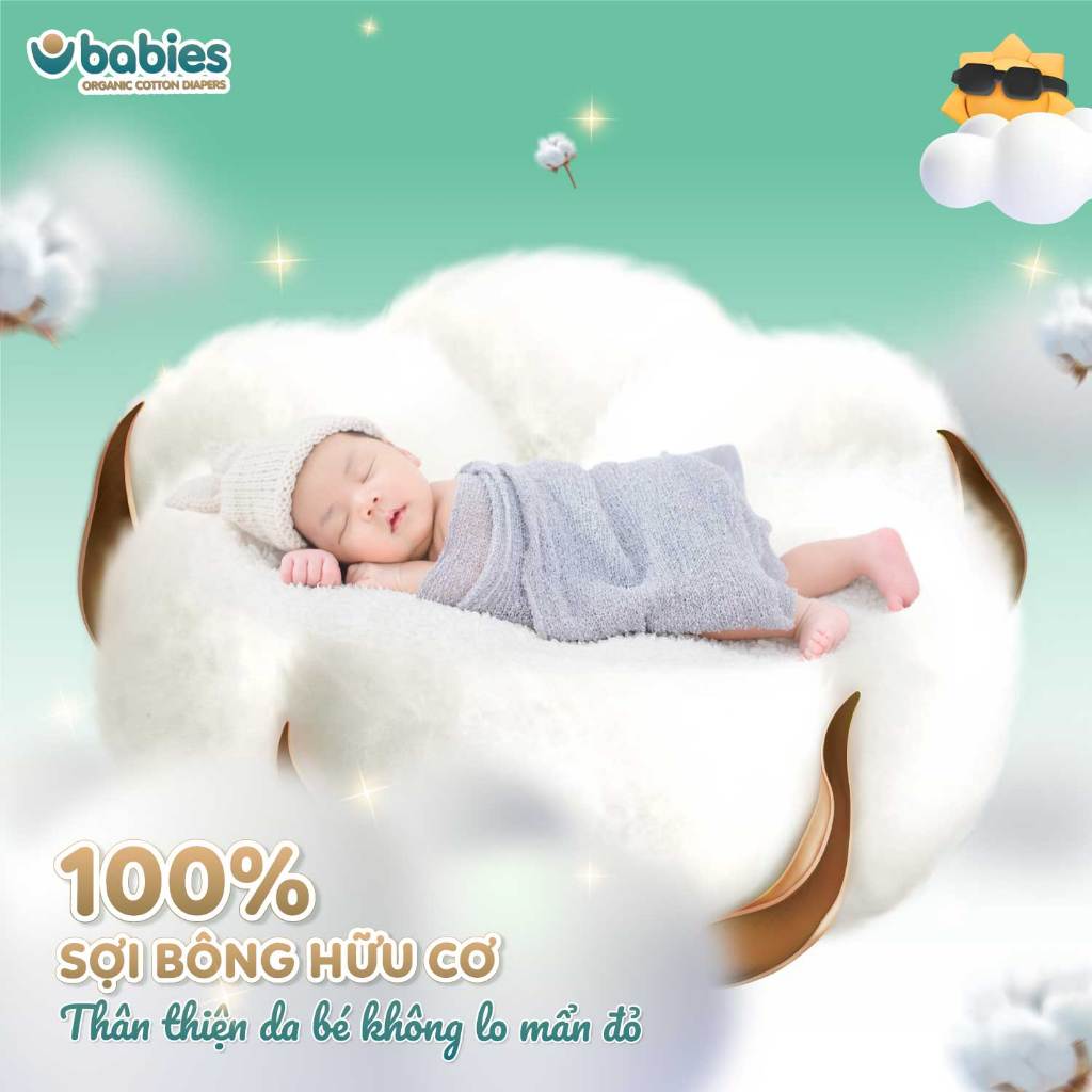 Ảnh Tã Bỉm Babies Organic Mỏng Thoáng, Siêu Thấm Hút, Đầy Đủ Size NB/S/M/L/XL/2XL/3XL 4