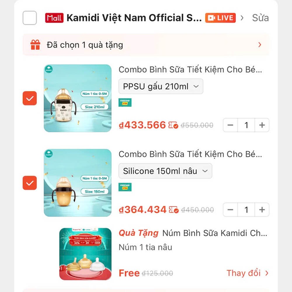 Ảnh Combo Bình Sữa Kamidi Cho Bé Chống Sặc Và Đầy Hơi Hiệu Quả Giúp Bé Ti Được Ở Mọi Tư Thế 1