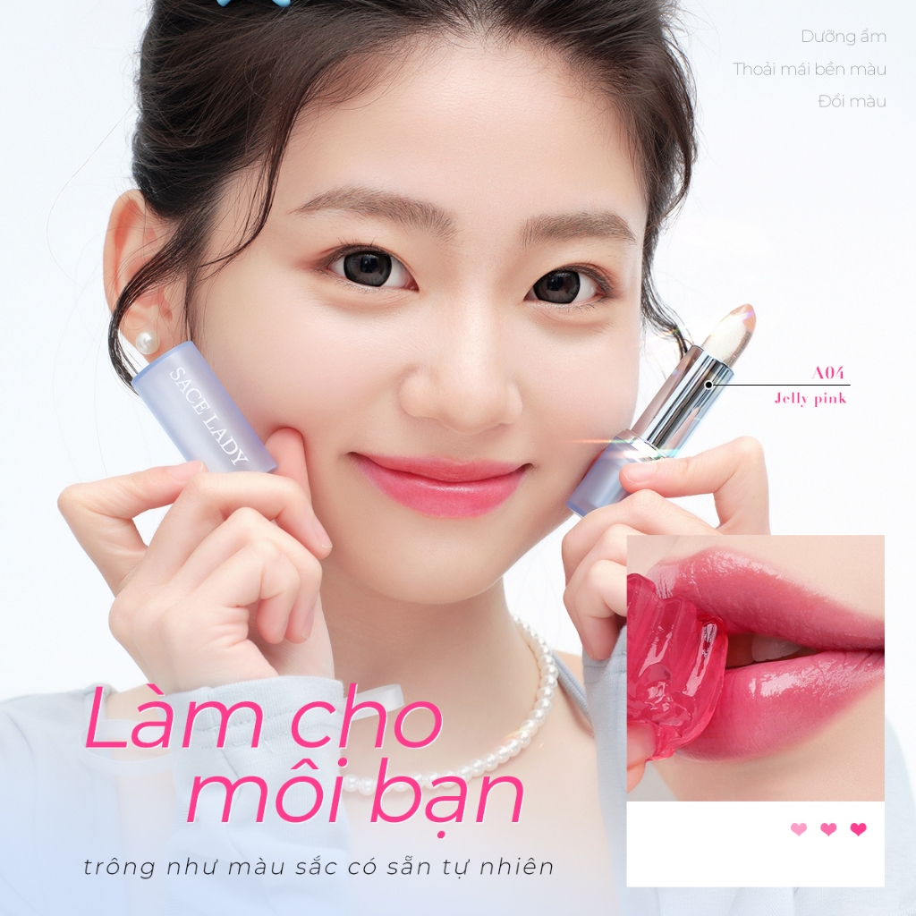 Son Dưỡng Môi SACE LADY Thay Đổi Màu Sắc Dưỡng Âm Mịn Màng Trang Điểm Môi Nhẹ Nhàng 3.5g