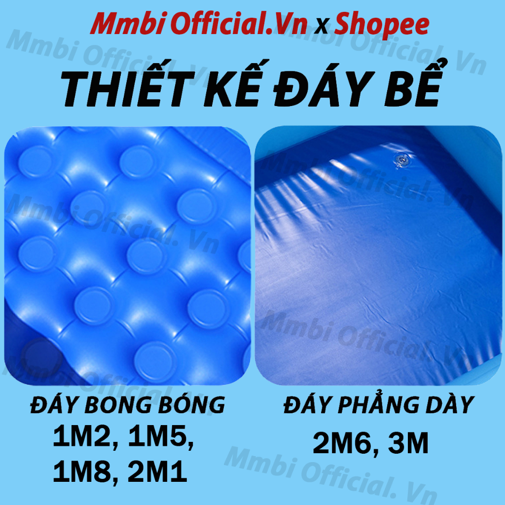 Hồ bơi bơm hơi cho bé siêu bền đẹp, dày dặn, 3 tầng gấp gọn, đáy chống trơn an toàn, lỗi 1 đổi 1.