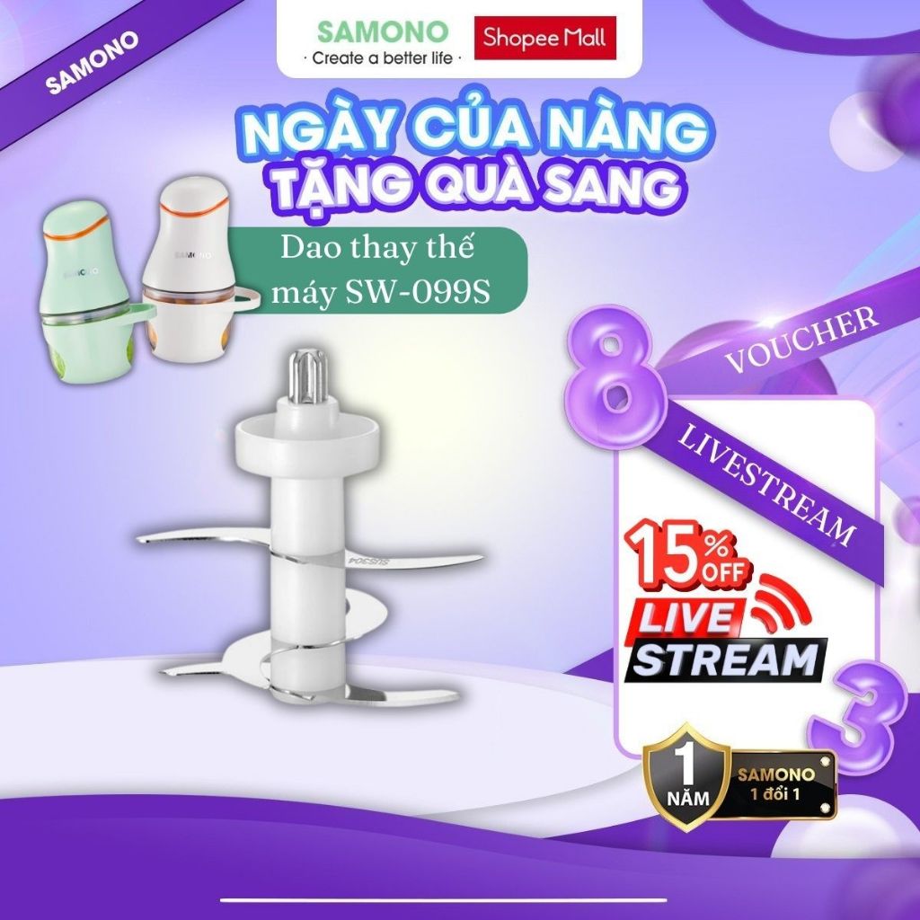 Ảnh Cối thủy tinh/Dao xay thay thế cho máy xay mini Samono SW-099S loại 300ml, mẫu mới, chat để được tư vấn 3