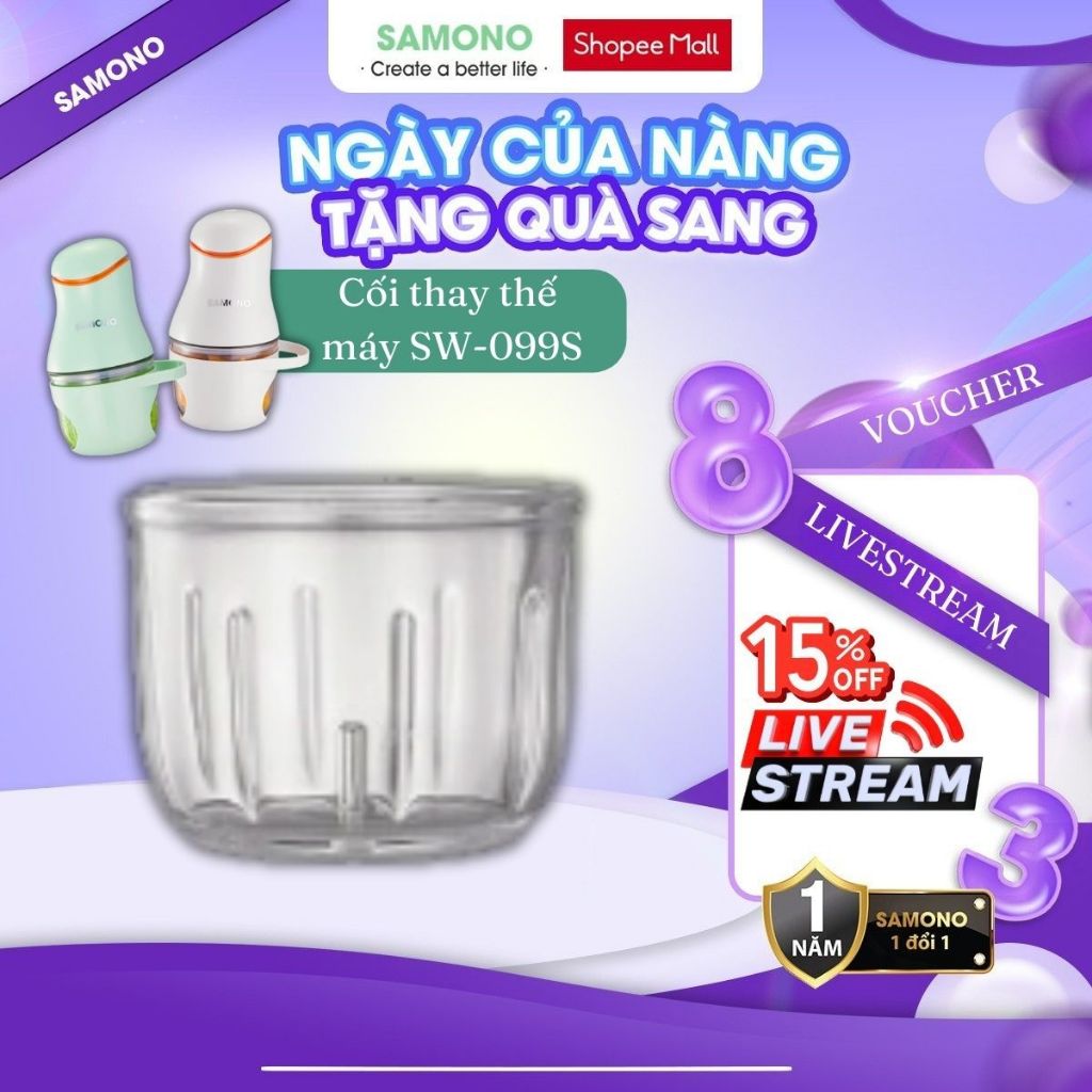 Ảnh Cối thủy tinh/Dao xay thay thế cho máy xay mini Samono SW-099S loại 300ml, mẫu mới, chat để được tư vấn 2