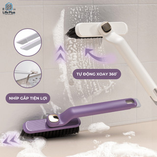 Cây Chà Sàn Nhà Tắm Thông Minh Kèm Nhíp Gắp Tiện Lợi, Chổi Cọ Nhà Vệ Sinh Xoay 360 Độ, Dễ Cầm Nắm CS01 - Life Plus