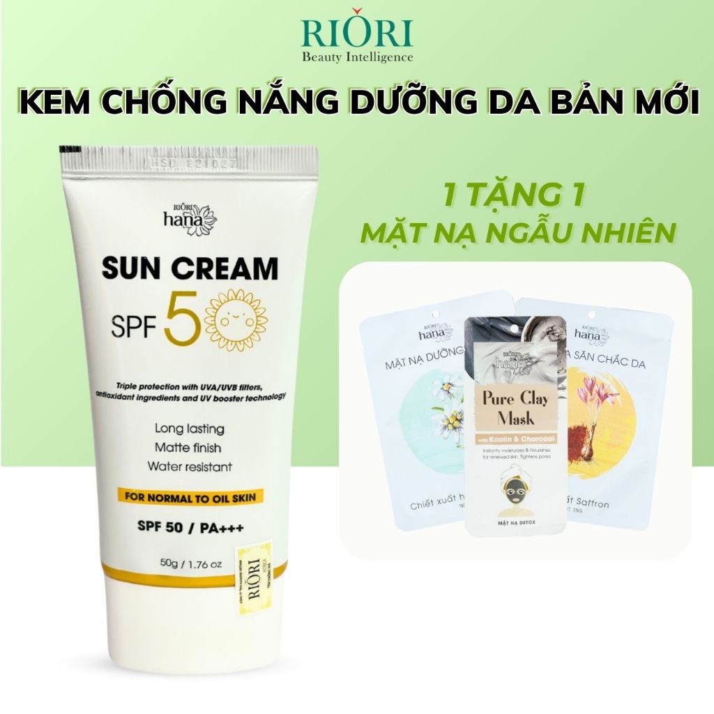 Review Kem Chống Nắng Riori Hana Suncream SPF 50 | Nâng Tông, Dưỡng Da