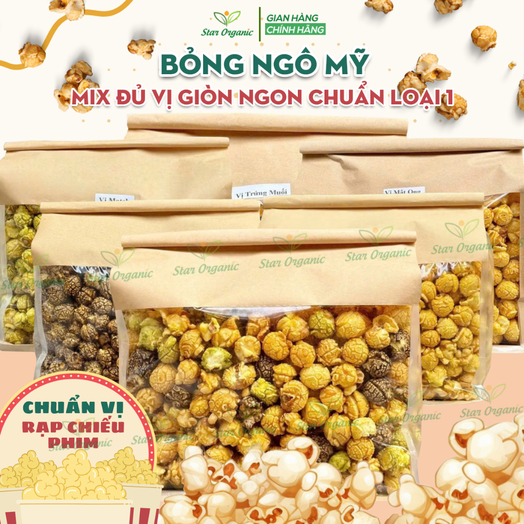 [ TÚI 100GRAM ] Bắp Rang Bơ Giòn Ngon Đủ Vị Loại 1, Bỏng Ngô Mỹ Siêu To ...