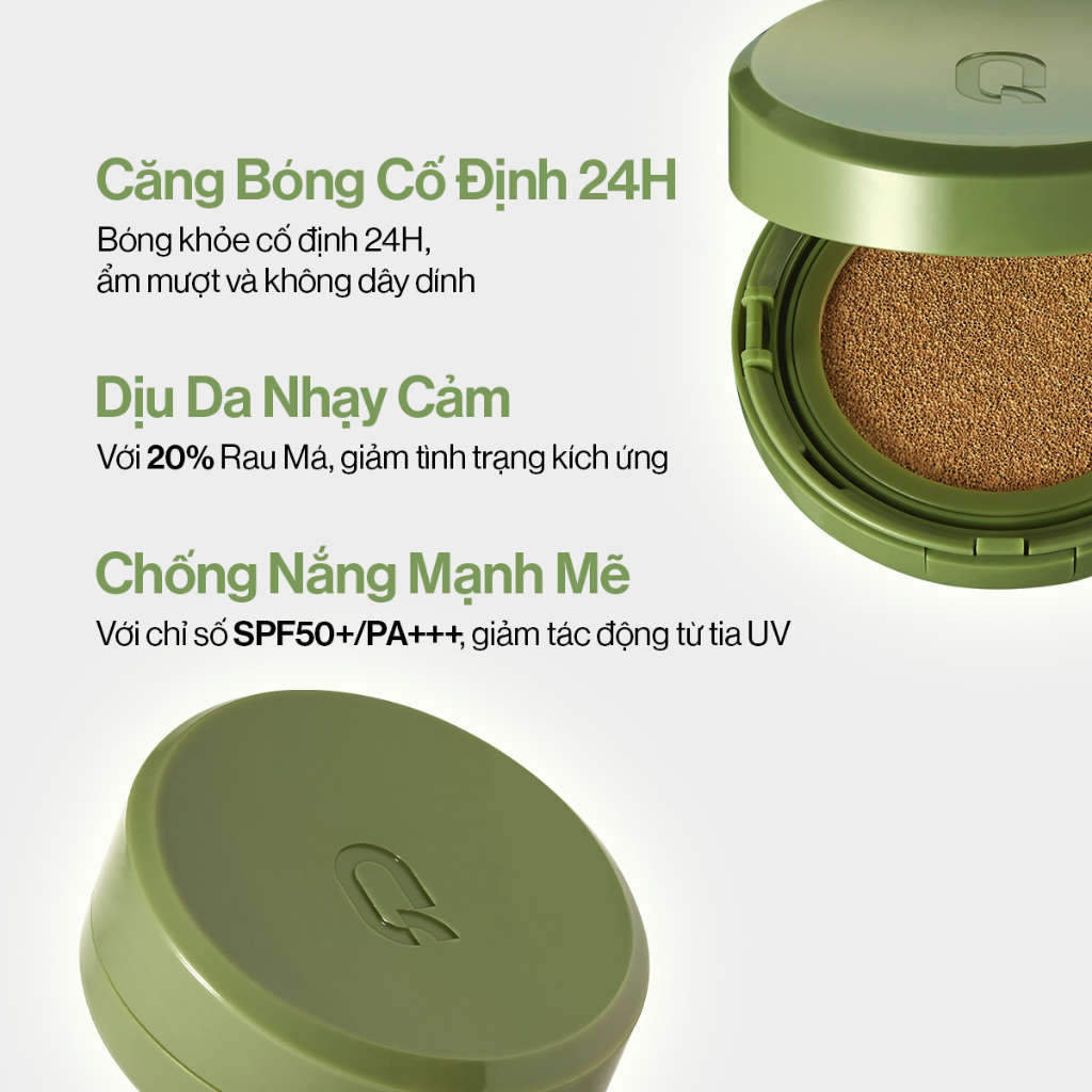 Ảnh Siêu Phấn Nước Căng Bóng GLAMRR Q Vegan Super Glow Cushion SPF50+/PA++++ (1 lõi x 15g) 3