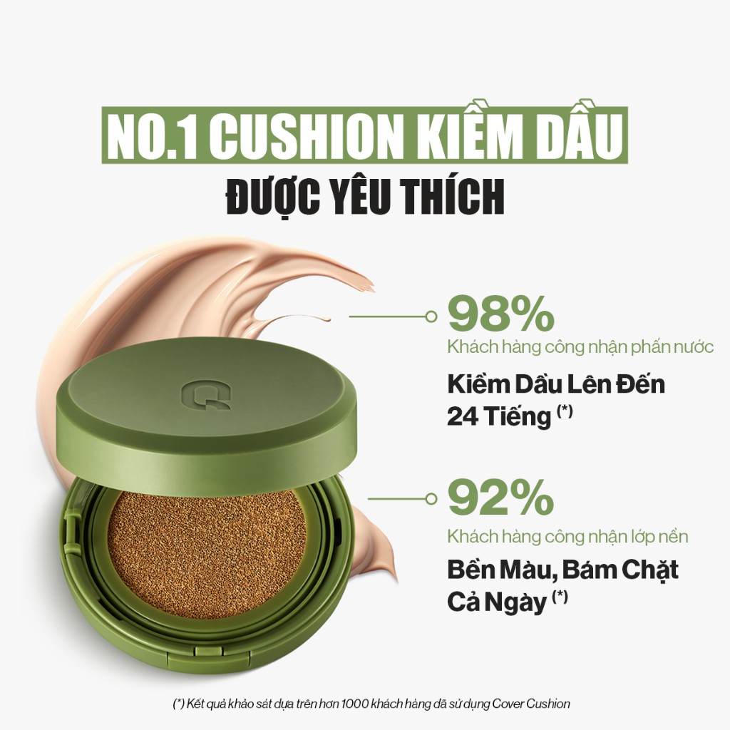 Ảnh Siêu Phấn Nước Che Phủ GLAMRR Q Vegan Super Cover Cushion SPF50+/PA+++ (1 lõi x 15g) 3