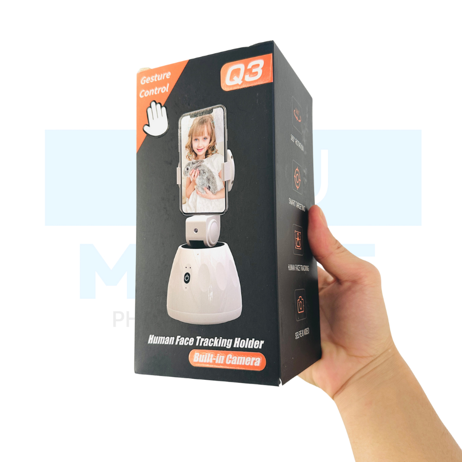 Giá đỡ điện thoại tự động xoay nhận diện khuôn mặt quay video, livestream dùng pin sạc