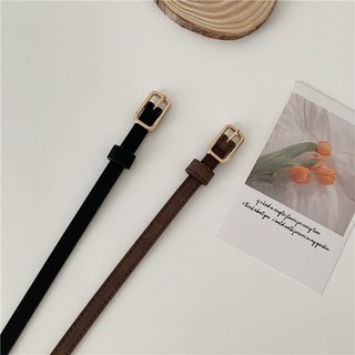 Thắt lưng nữ bản nhỏ mặt màu vàng thanh lịch, đai váy đơn giản phối đầm, belt vest 1.1cm