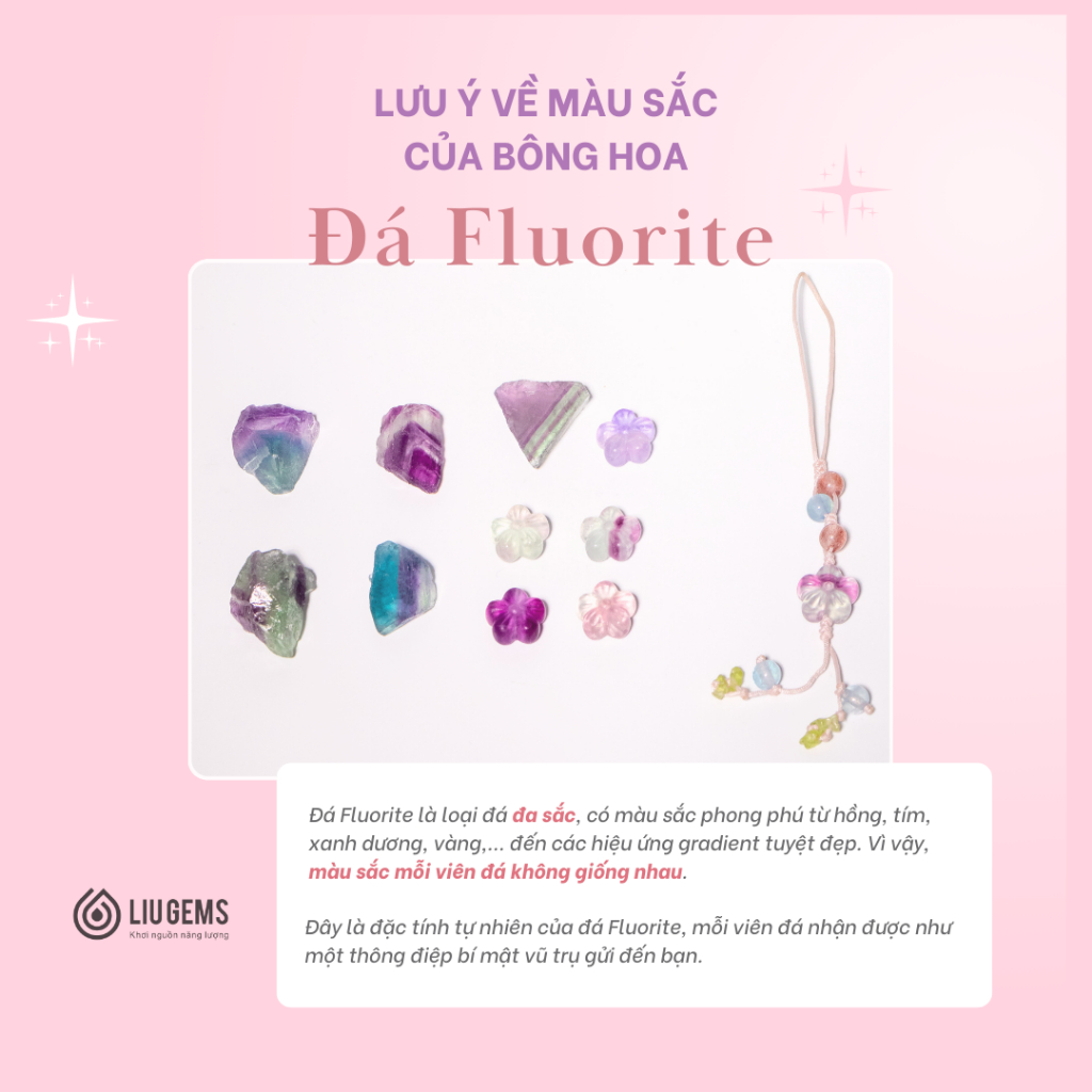 Móc Khóa Handmade Liugems Manifest Your Power Kết Hợp Đá Tự Nhiên Dễ Thương Năng Lượng Tích Cực PK45