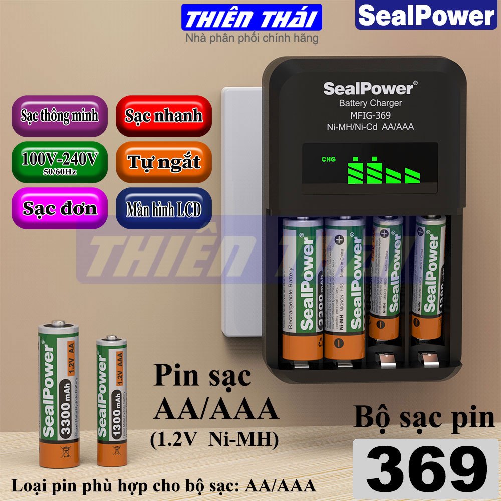 Bộ sạc pin SealPower MFIG-369,bộ sạc thông minh tự ngắt,pin sạc 1.2V ...