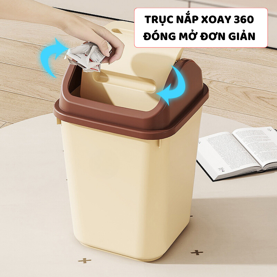 Thùng Đựng Rác Nắp Lật Nhiều Kích Thước ENODA HOME, Thùng Rác Nhựa PP Ngăn Mùi Hiệu Quả TR031