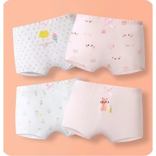 [T30 Cotton lạnh] Set 4 quần chip bé gái, quần lót trẻ em cotton cao cấp loại A đáy lót thông hơi kháng khuẩn Mèo xinh