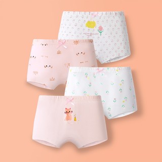 [T30 Cotton lạnh] Set 4 quần chip bé gái, quần lót trẻ em cotton cao cấp loại A đáy lót thông hơi kháng khuẩn Mèo xinh